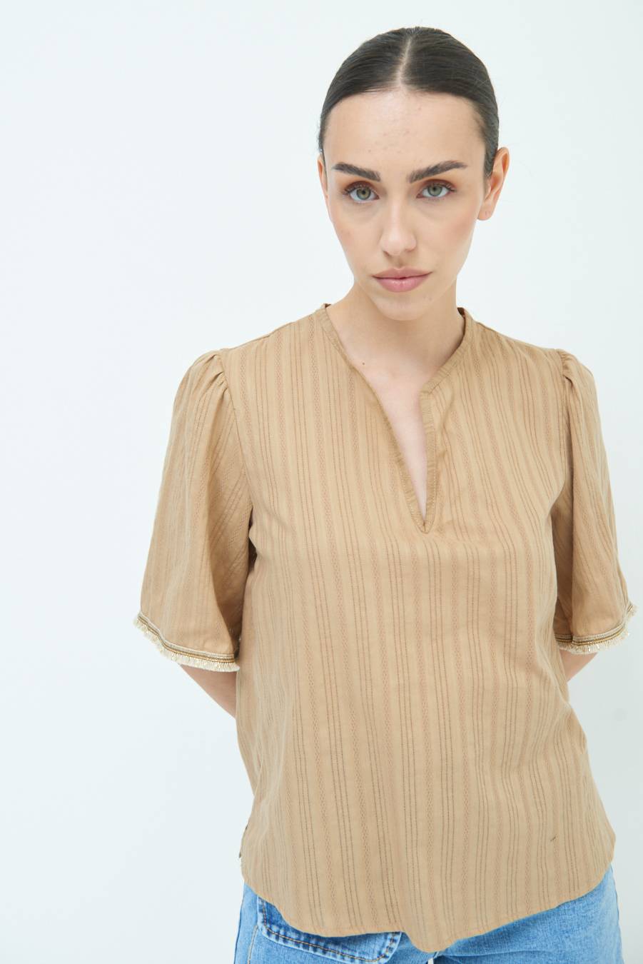 Kikisix CASACCA CON INSERTO ORO TABACCO Only for today