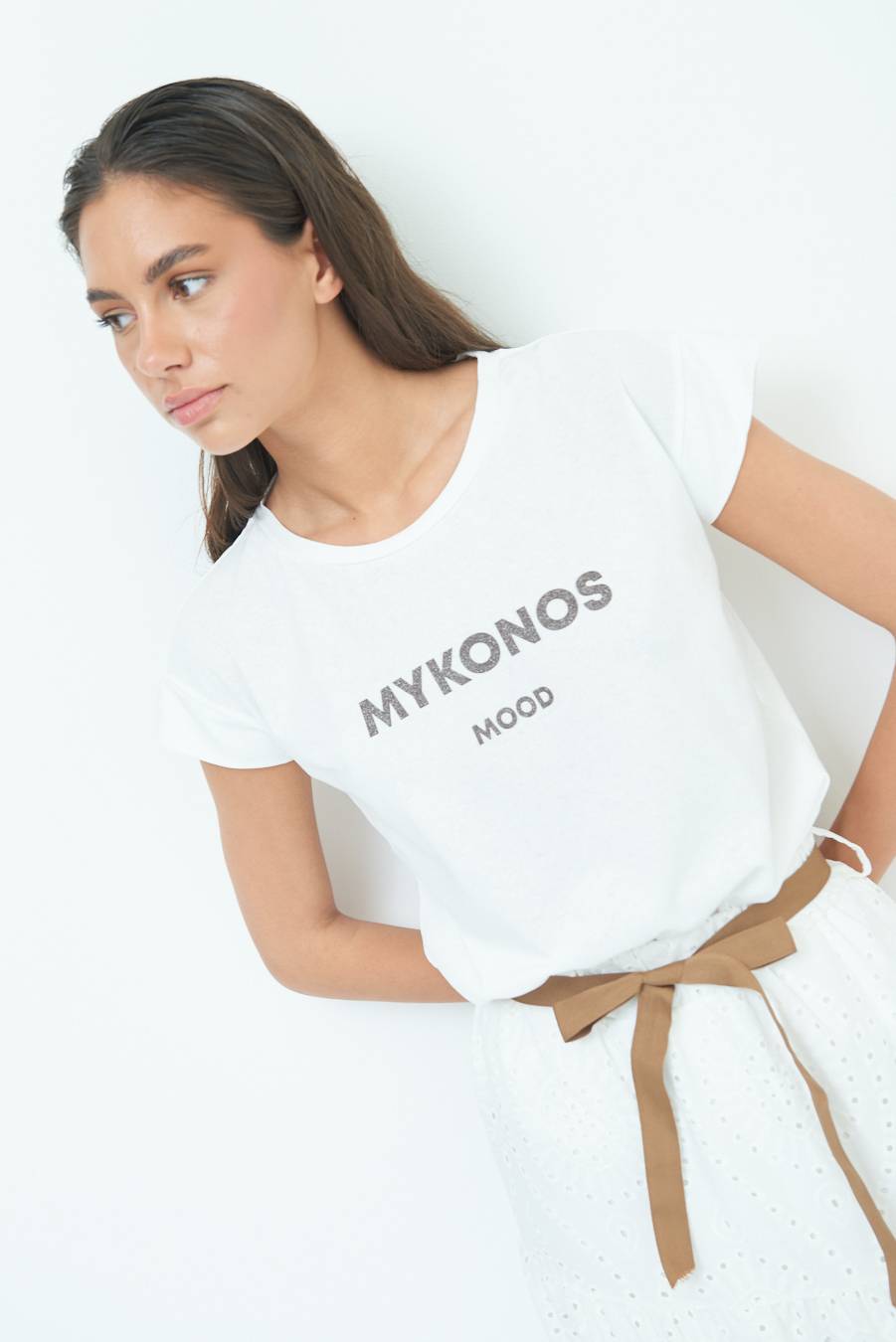 Kikisix T-SHIRT ''MYKONOS'' CIOCCOLATO Offerta