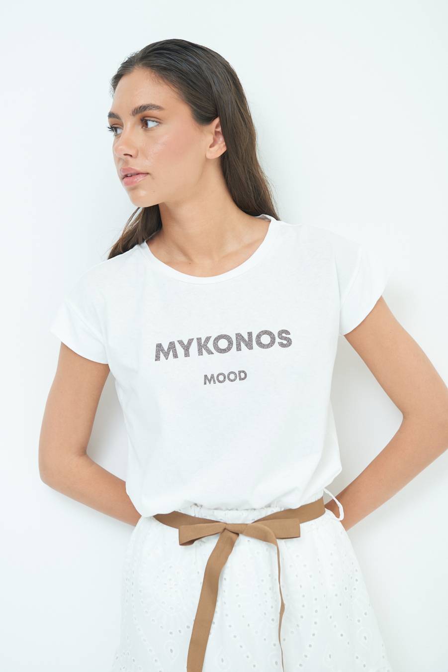 Kikisix T-SHIRT ''MYKONOS'' CIOCCOLATO Offerta