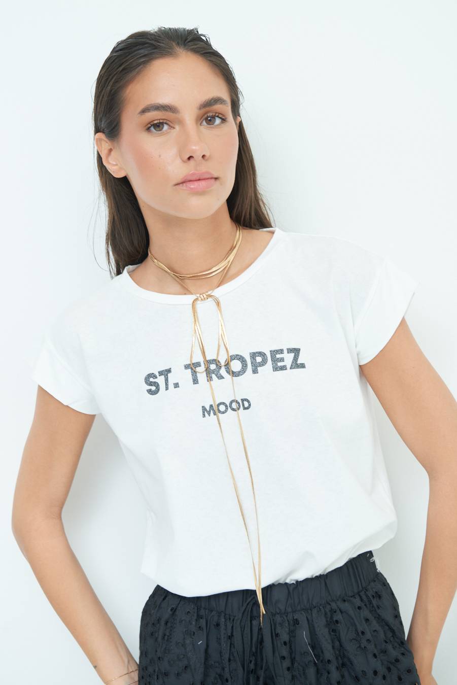 Kikisix T-SHIRT ''ST.TROPEZ'' NERO Offerte