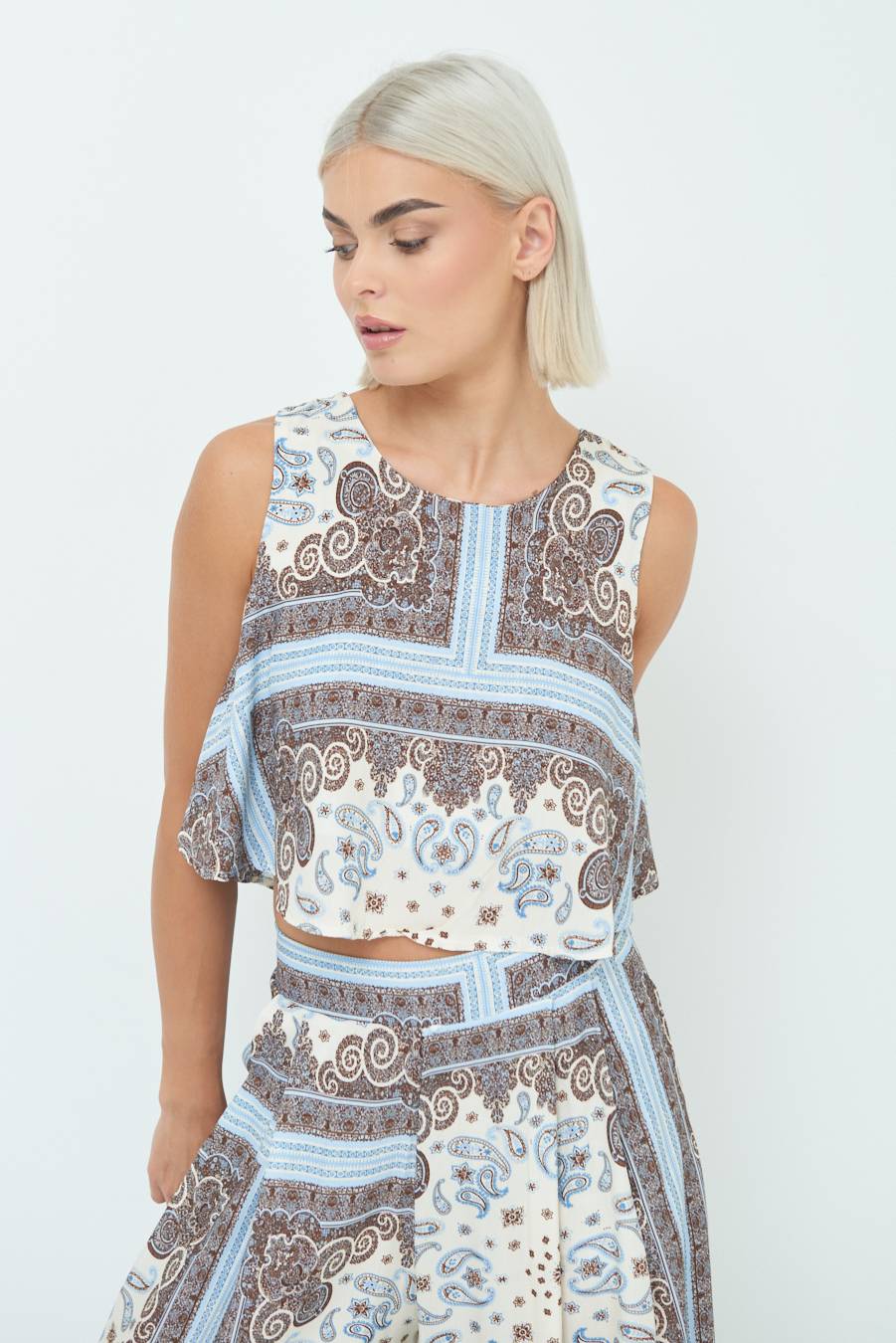 Kikisix CROP TOP STAMPA BIANCO Italy