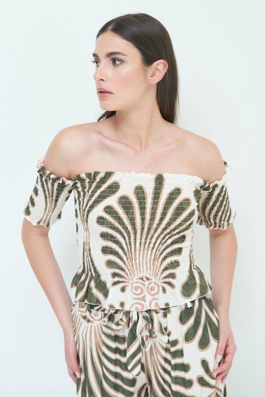 Kikisix TOP ETNICO VISCOSA MILITARE Promozione