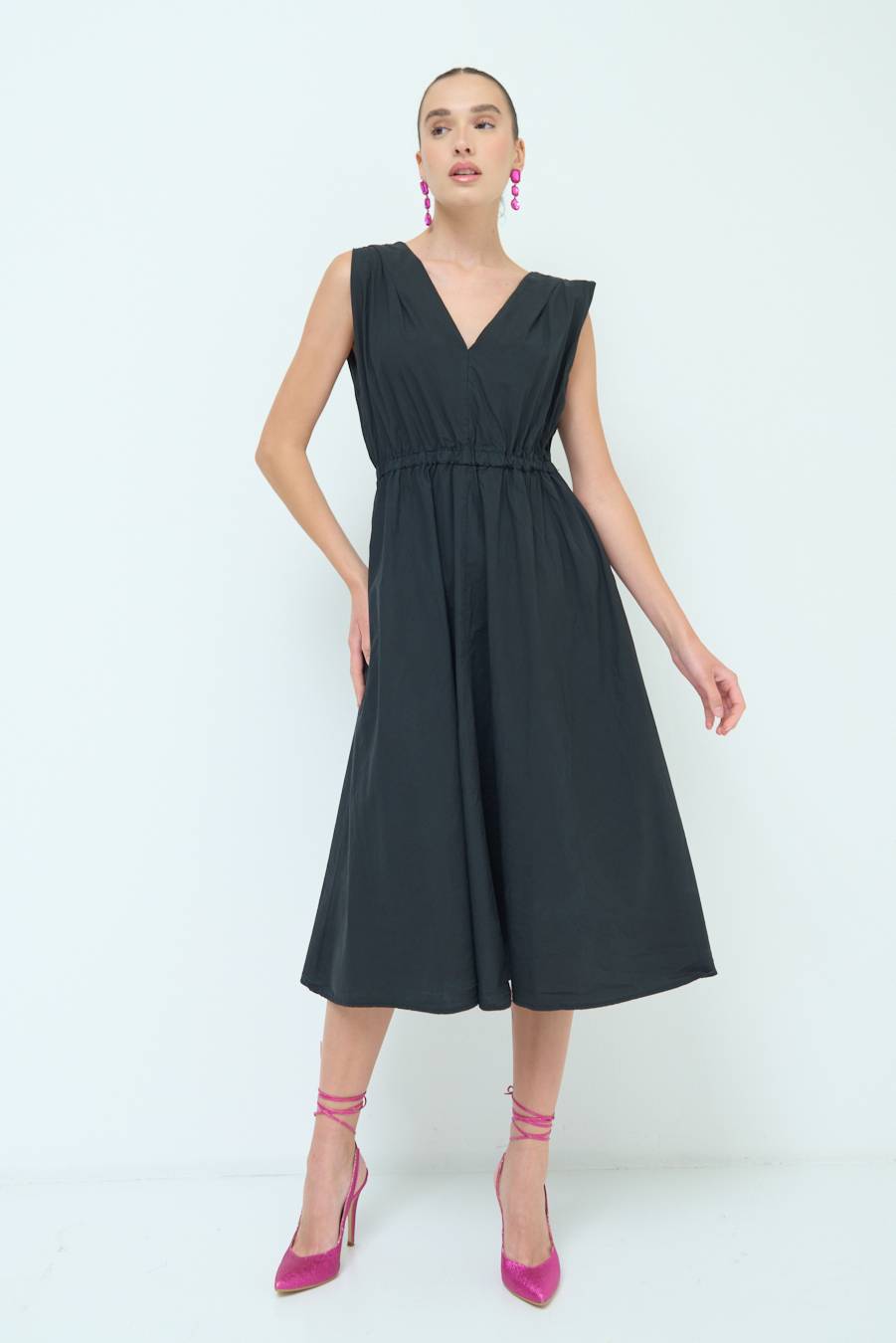 Kikisix ABITO MIDI CON ELASTICO NERO Negozio