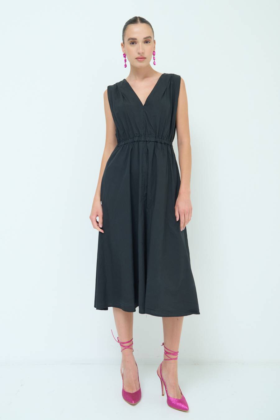 Kikisix ABITO MIDI CON ELASTICO NERO Negozio