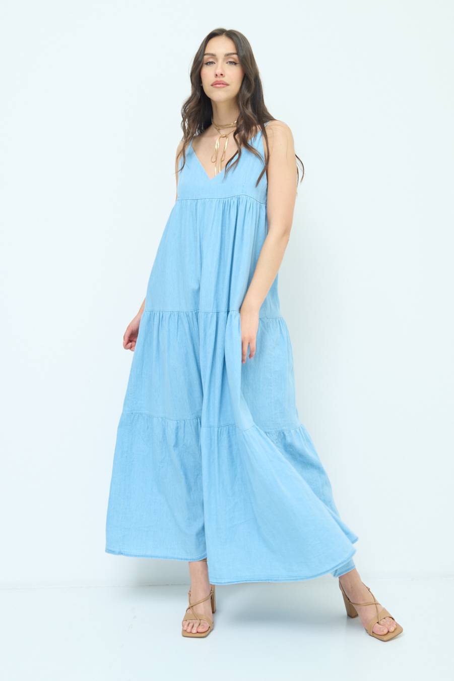 Kikisix ABITO AMPIA MAXI BLU CHIARO Italia