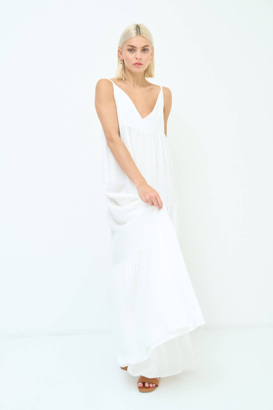 Kikisix ABITO AMPIO MAXI BIANCO Nuovo
