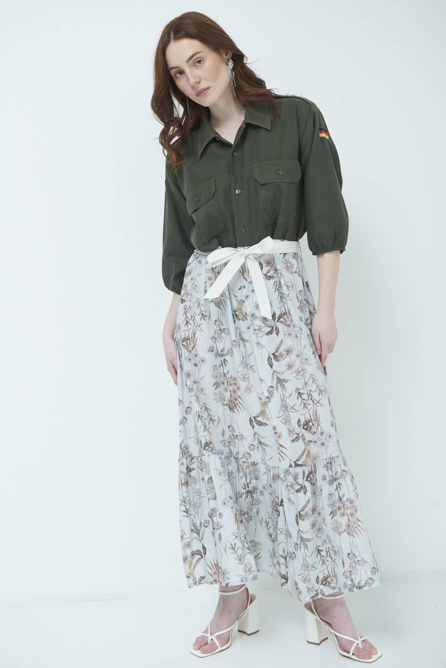 Kikisix ABITO GONNA FANTASIA VINTAGE GRIGIO Pezzi Unici