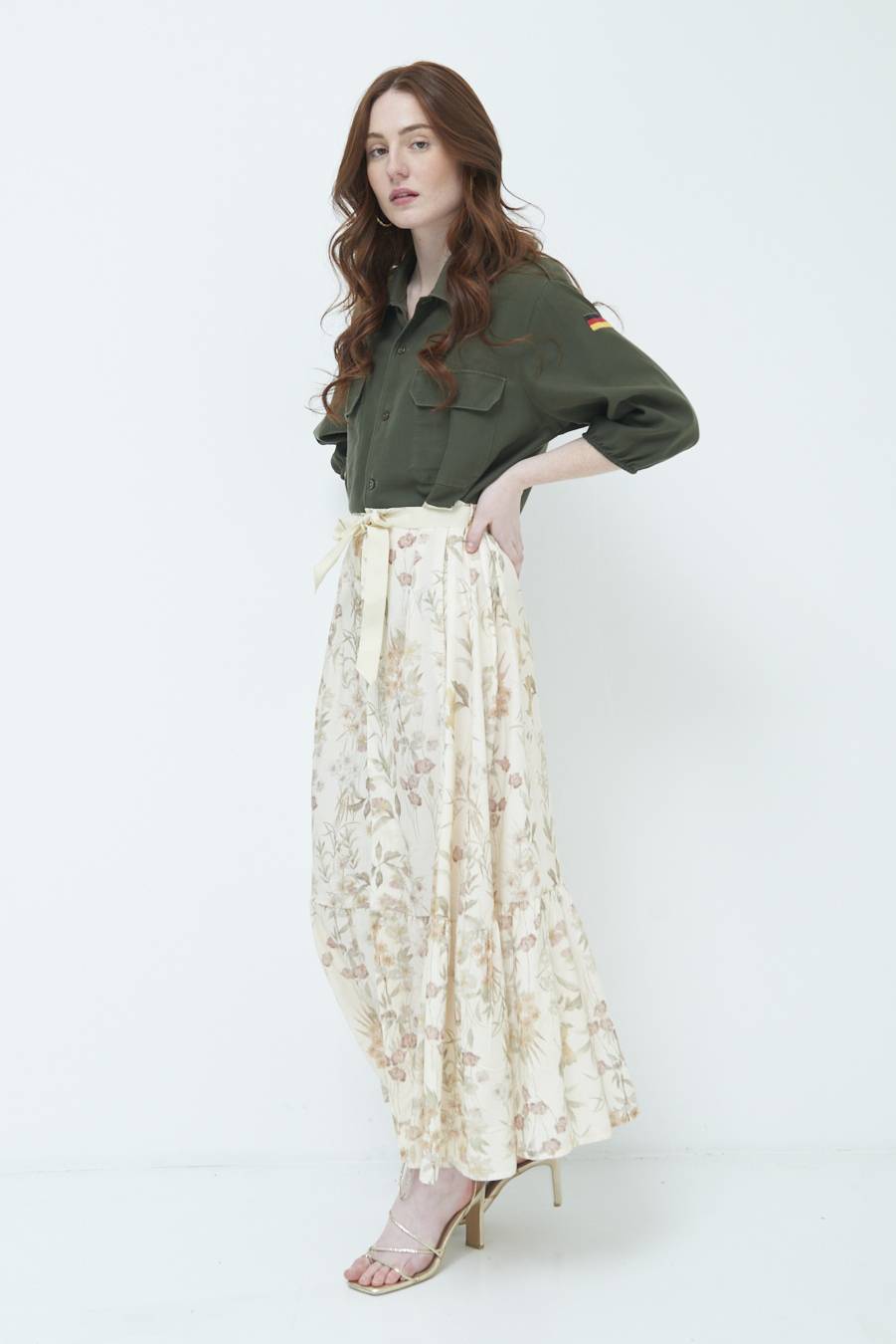 Kikisix ABITO GONNA FANTASIA VINTAGE BEIGE Soddisfazione Garantita