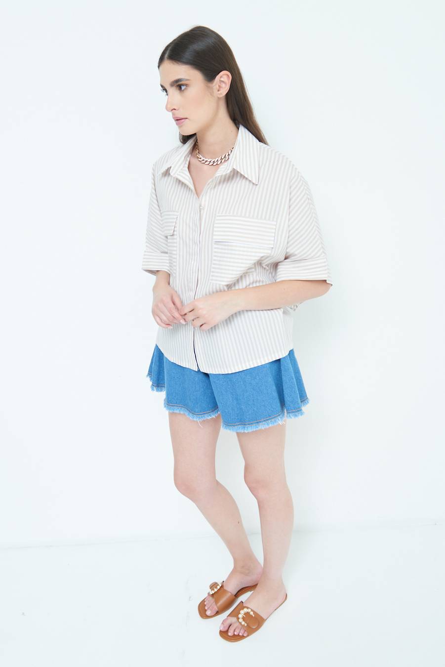 Kikisix CAMICIA OVER CON TASCHEBEIGE Fino Al -60%