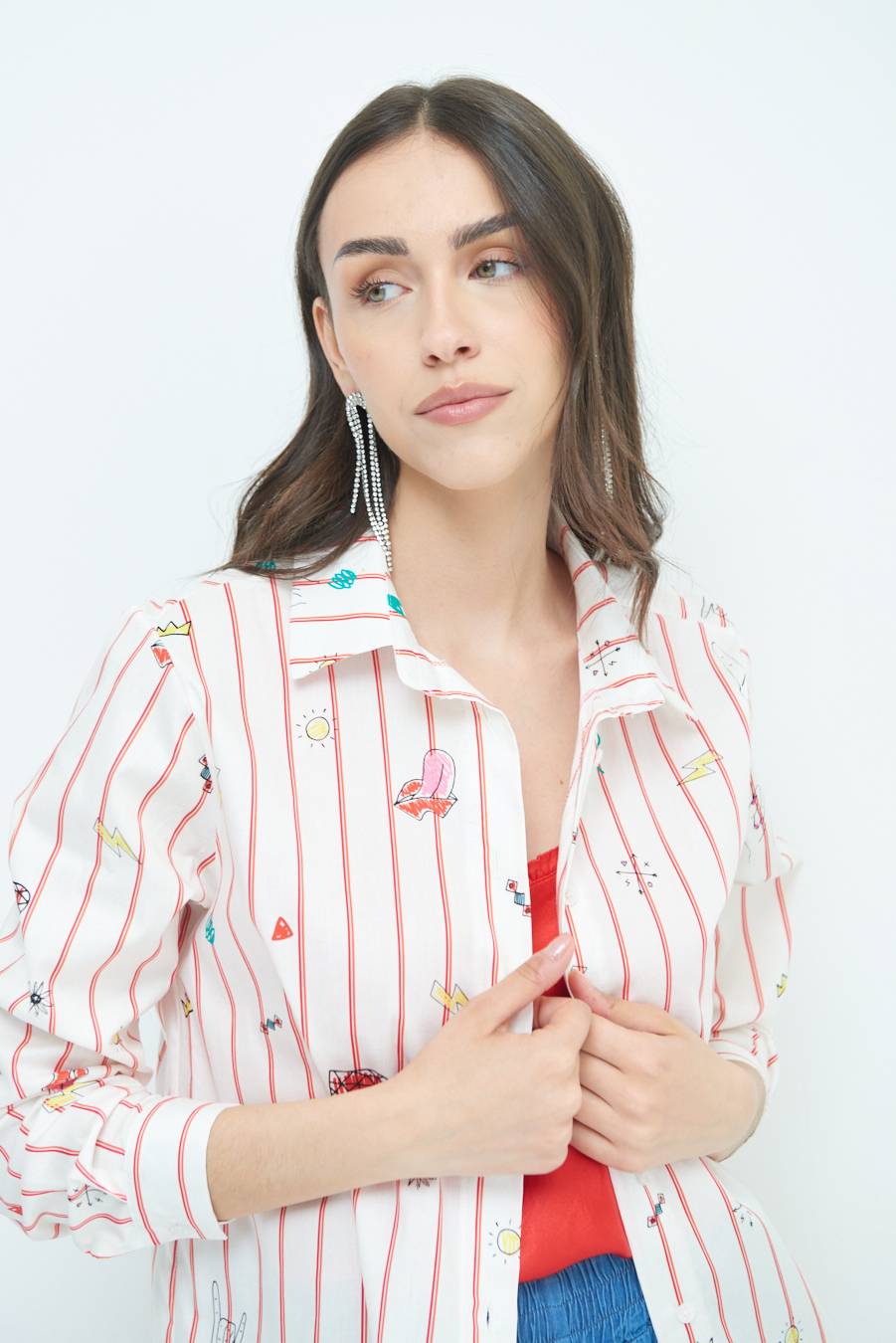 Kikisix CAMICIA ABITO FANTASIA ROSSO/BURRO Offerte