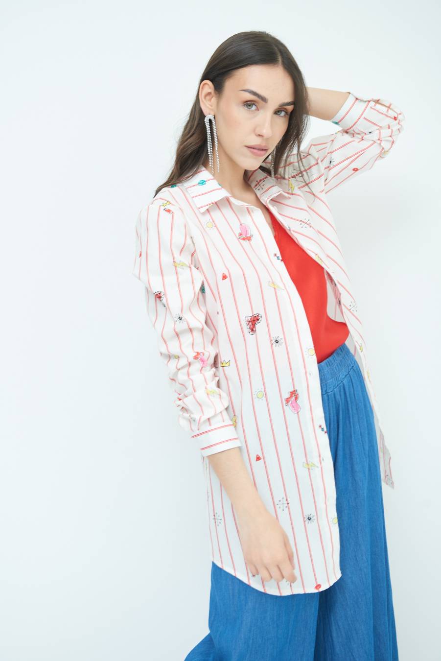 Kikisix CAMICIA ABITO FANTASIA ROSSO/BURRO Offerte