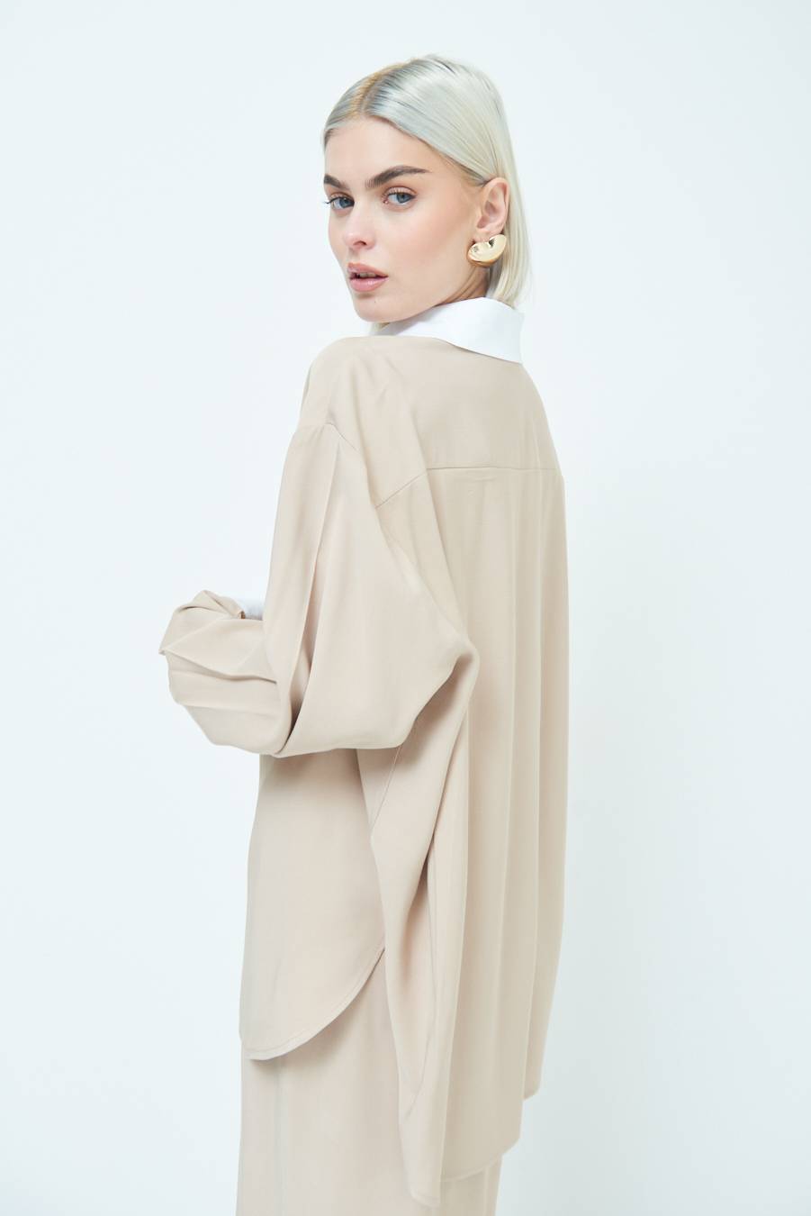 Kikisix CAMICIA COLLETTO B.CO BEIGE In Saldo