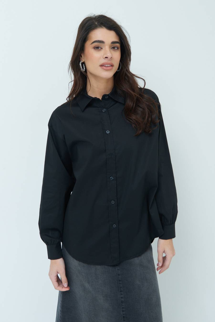 Kikisix CAMICIA MANICA AMPIA NERO Prezzo di fabbrica