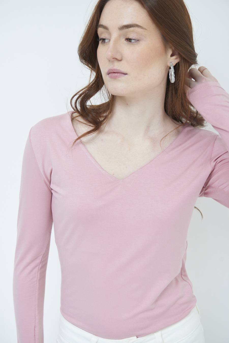 Kikisix BASICO SCOLLO V ROSA Offerta San Valentino