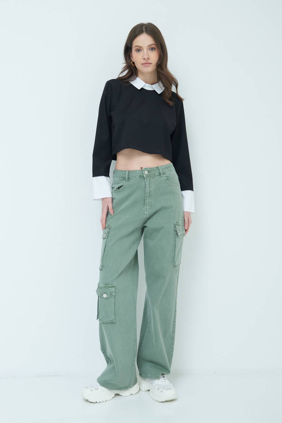 Kikisix CASACCA FINTA CAMICIA BIANCO/NERO Prezzo basso