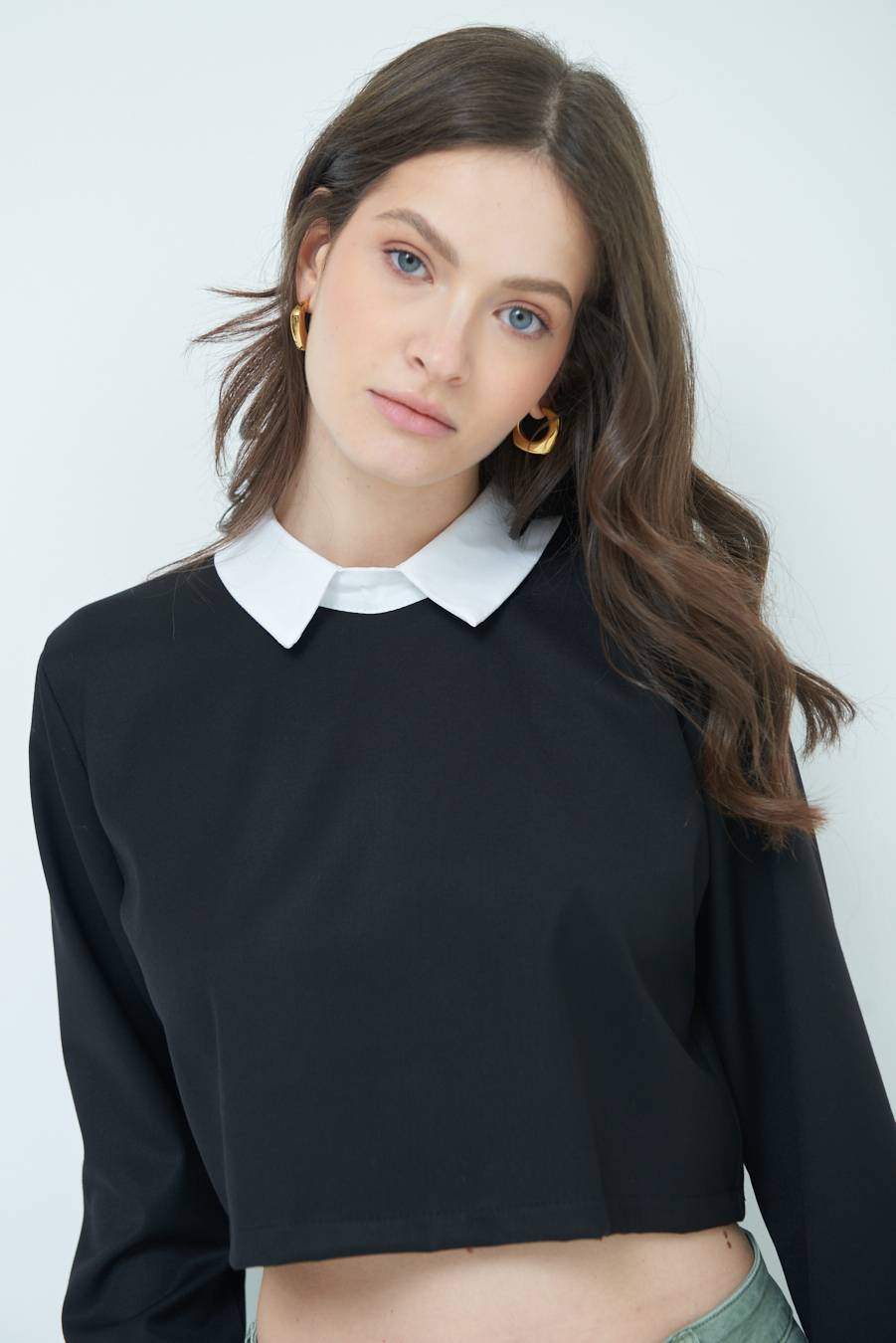 Kikisix CASACCA FINTA CAMICIA BIANCO/NERO Prezzo basso