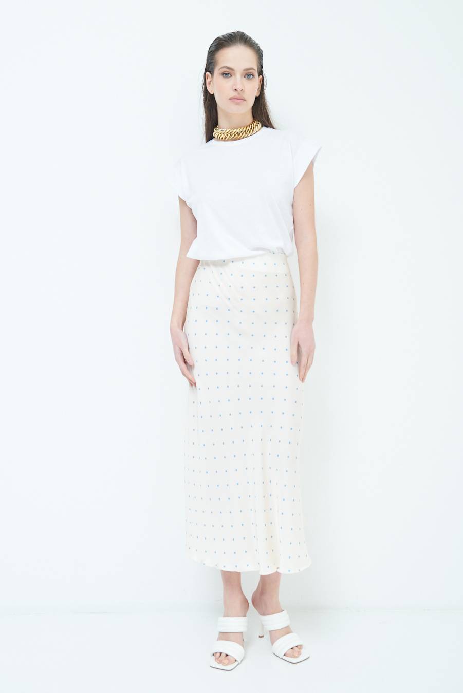 Kikisix GONNA POIS RASO AZZURRO Ultimi tre giorni