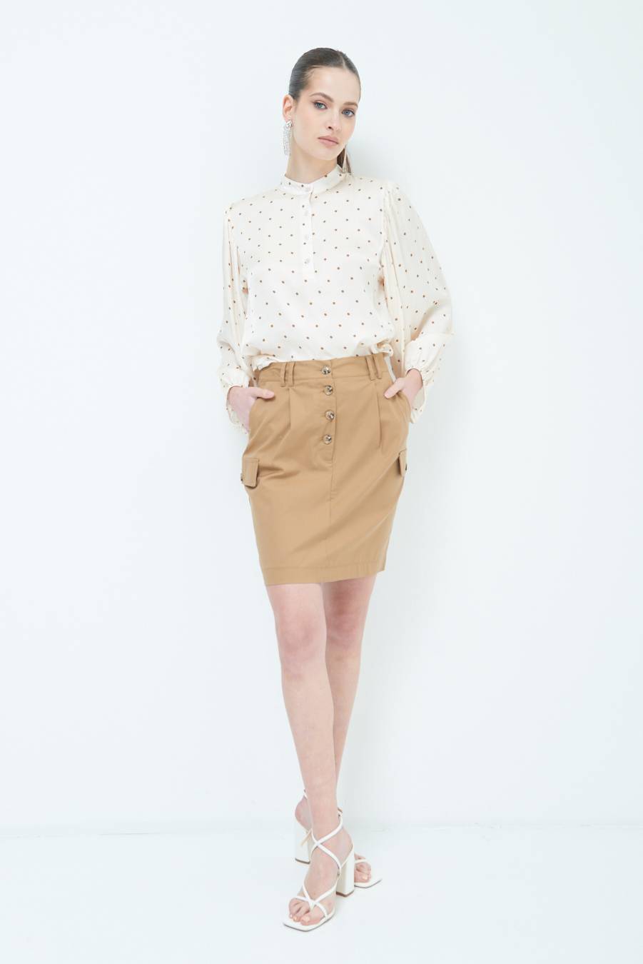 Kikisix MINIGONNA TASCONI BEIGE Ultimi due giorni