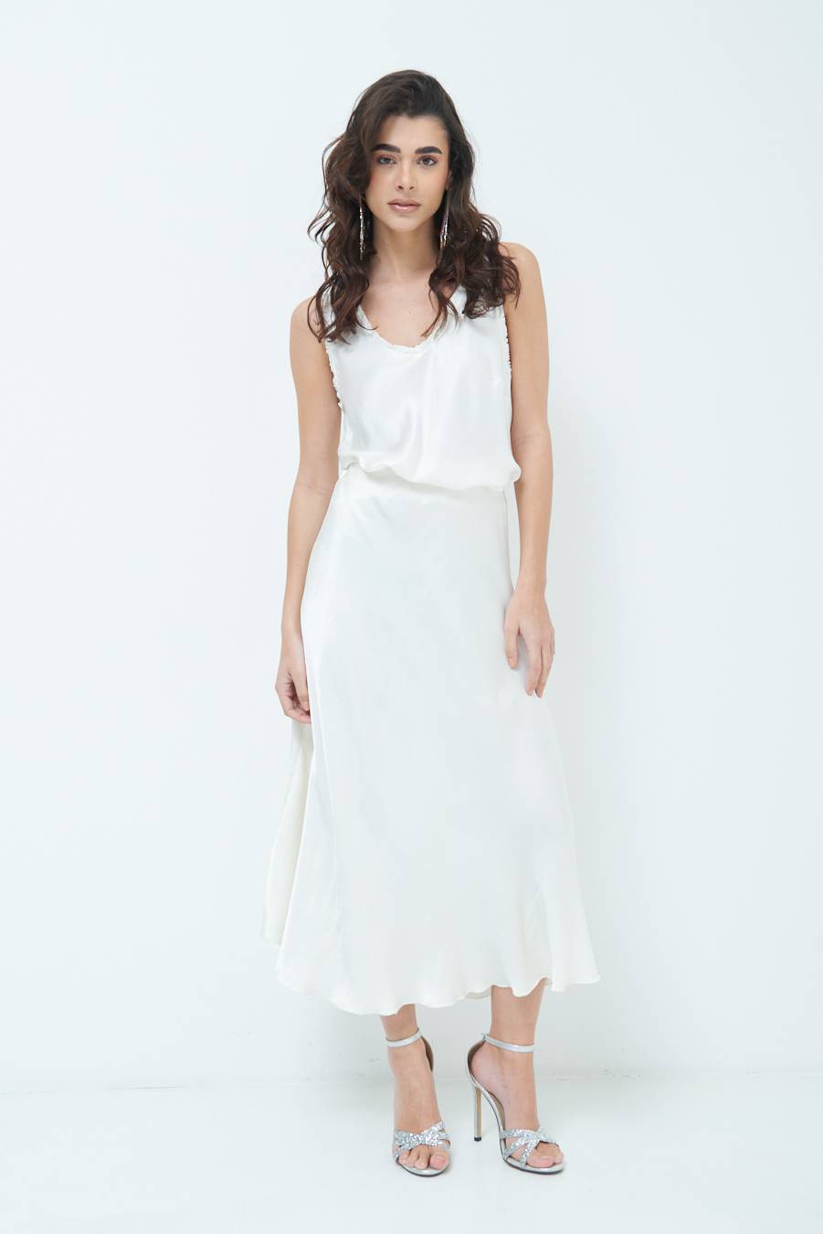 Kikisix GONNA RASO VISCOSA BURRO Fino al 50% di sconto