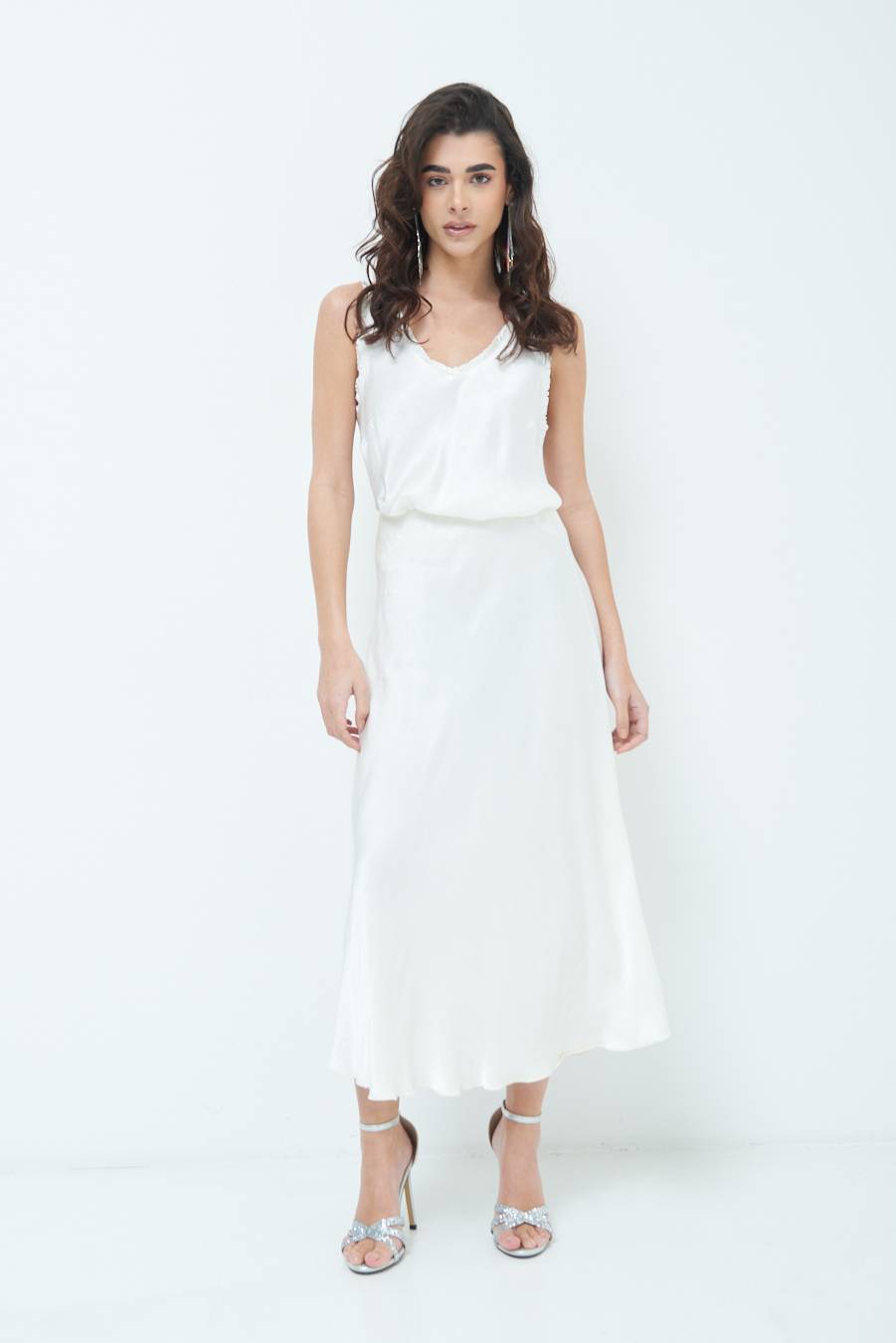 Kikisix GONNA RASO VISCOSA BURRO Fino al 50% di sconto