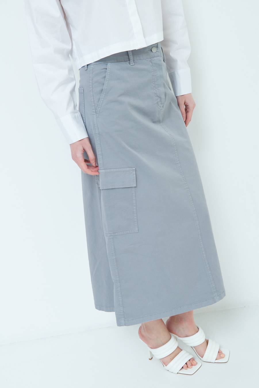 Kikisix GONNA CON TASCONI GRIGIO Solo un giorno rimasto