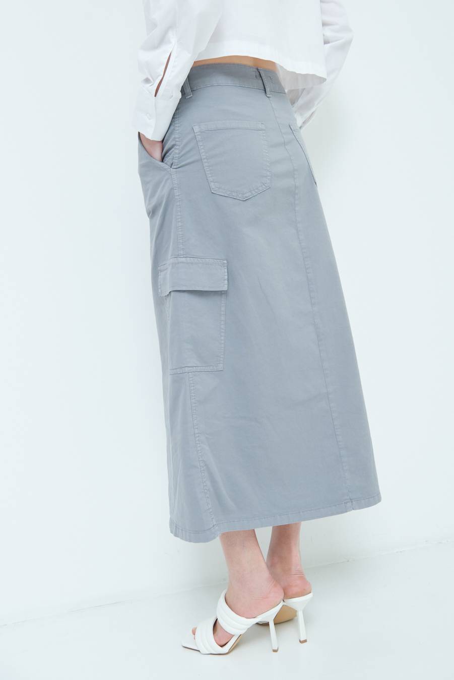 Kikisix GONNA CON TASCONI GRIGIO Solo un giorno rimasto