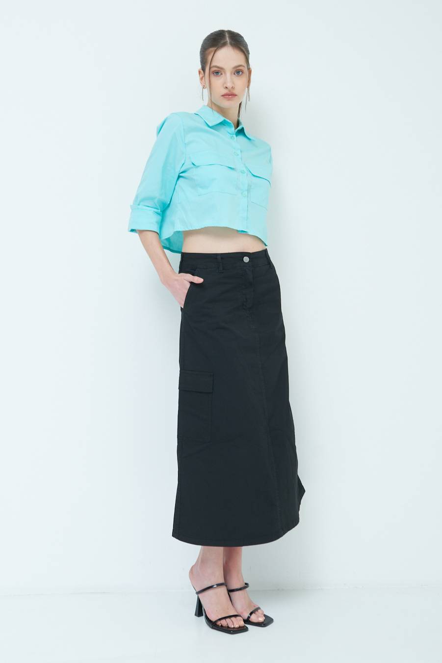 Kikisix GONNA CON TASCONI NERO Super sconto