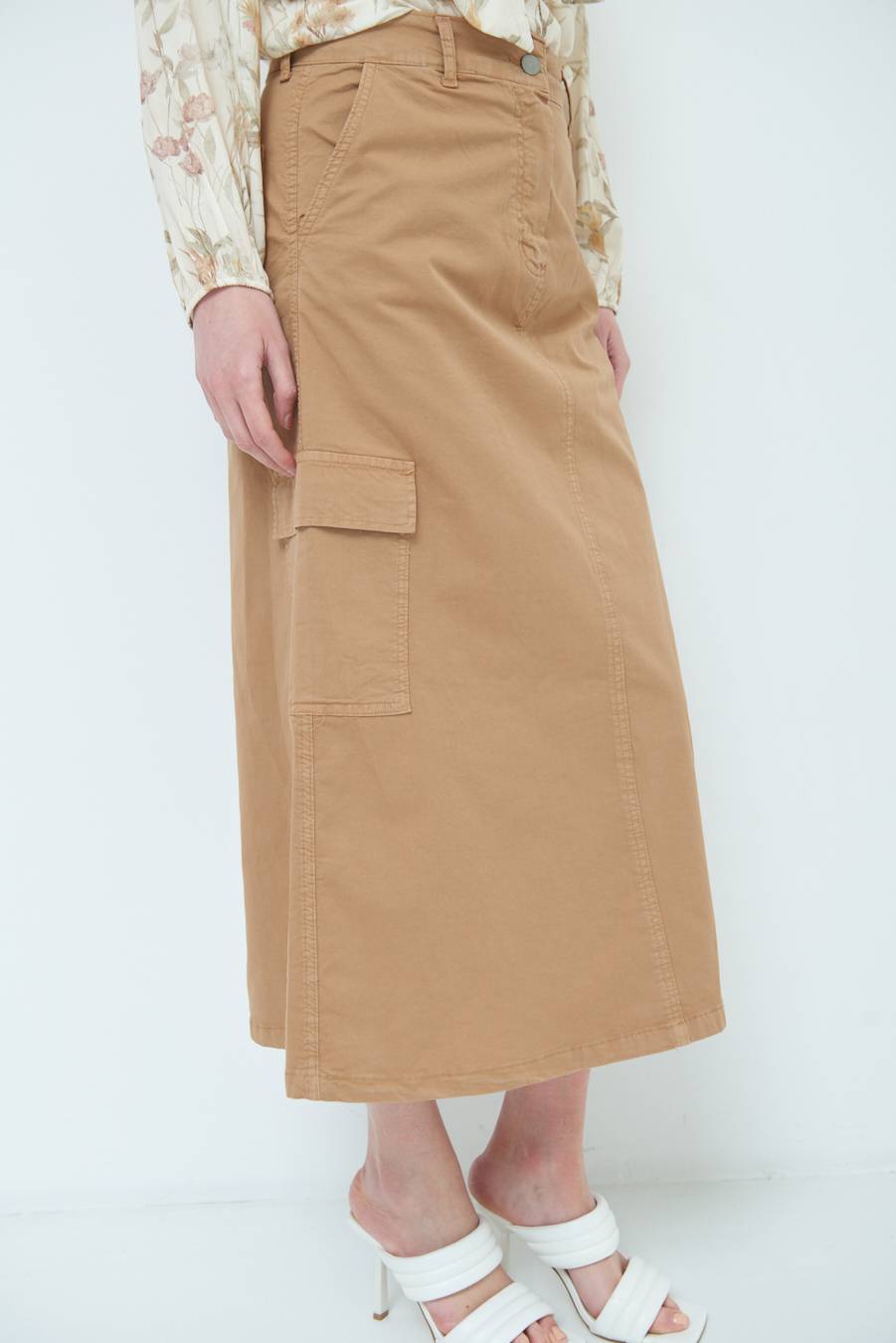 Kikisix GONNA CON TASCONI BEIGE Enormi sconti