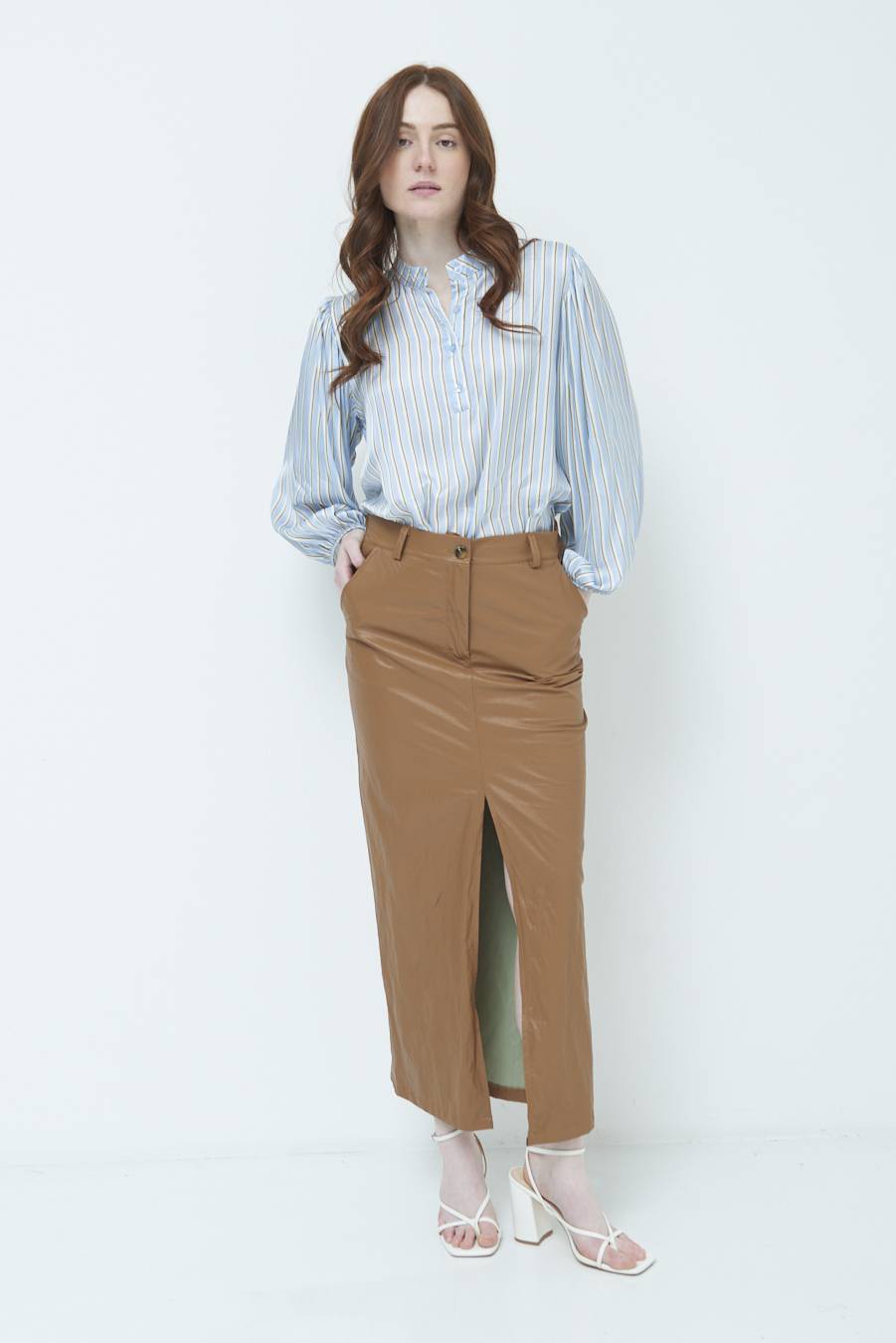 Kikisix GONNA ECOPELLE STROPICCIATA BEIGE Italy