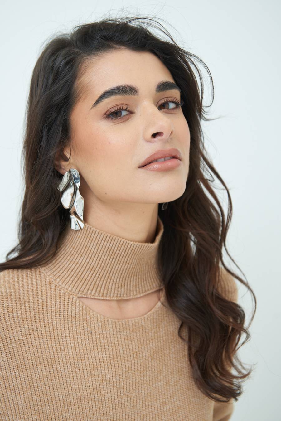 Kikisix MAGLIA COSTINA BUCO DAV. CAMMELLO Vendita