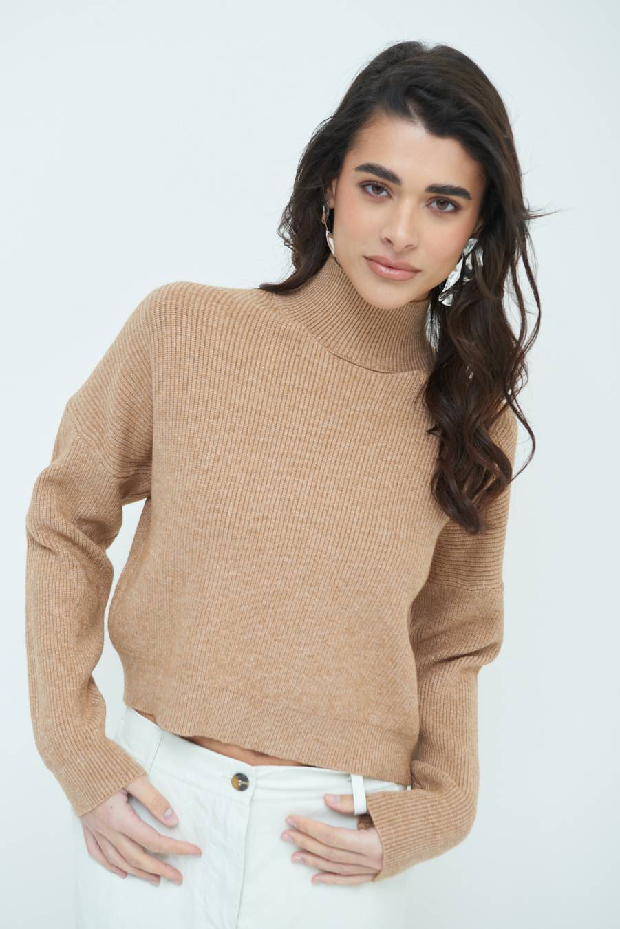 Kikisix MAGLIA COSTINA BUCO DAV. CAMMELLO Vendita