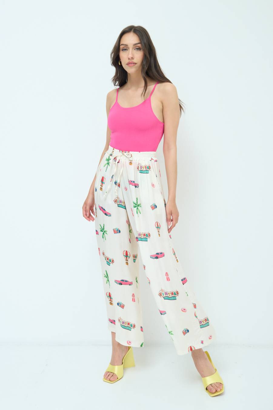 Kikisix PANTALONE PALAZZO PANNA Affare Del Giorno