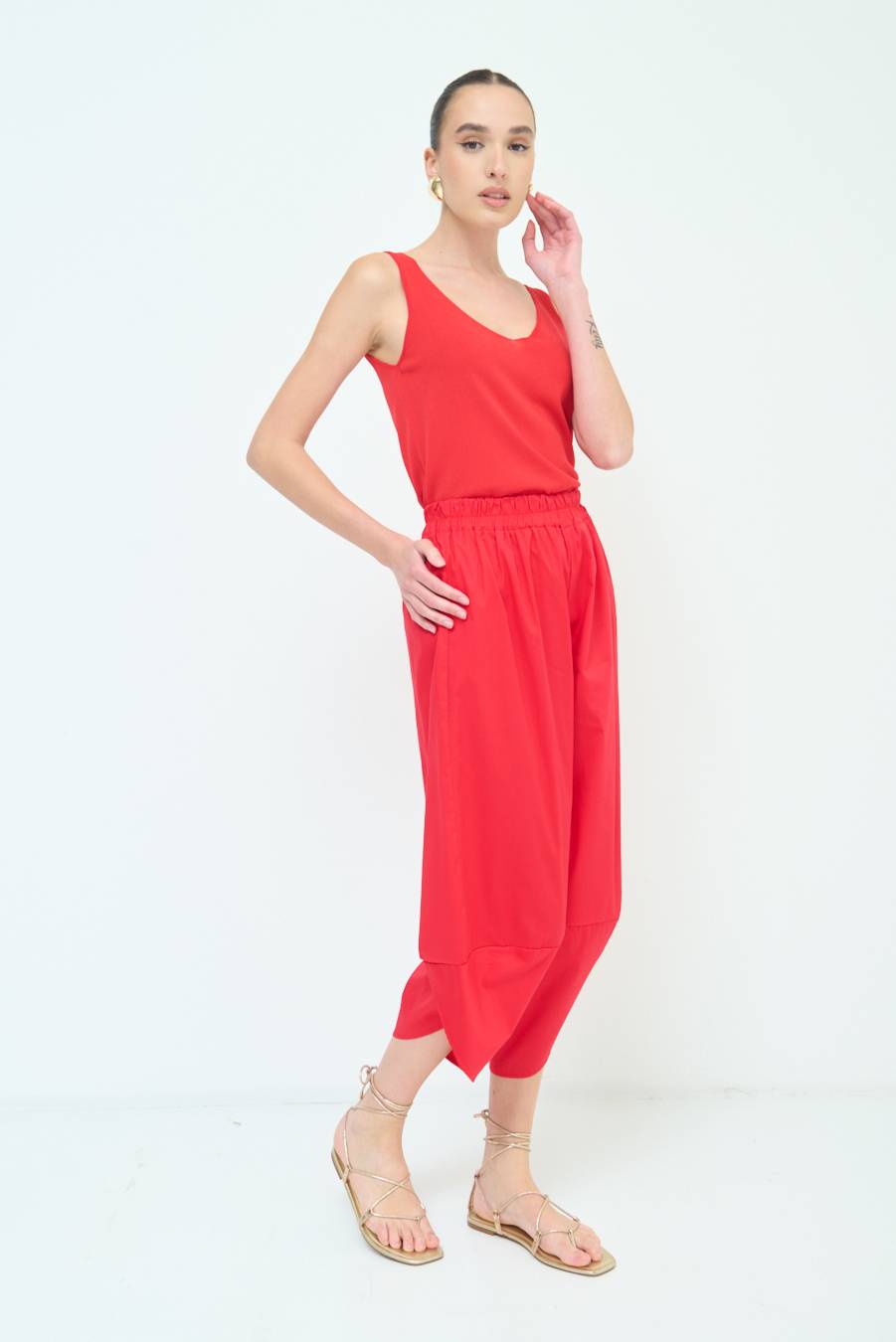 Kikisix PANTALONE OVER ROSSO Saldi