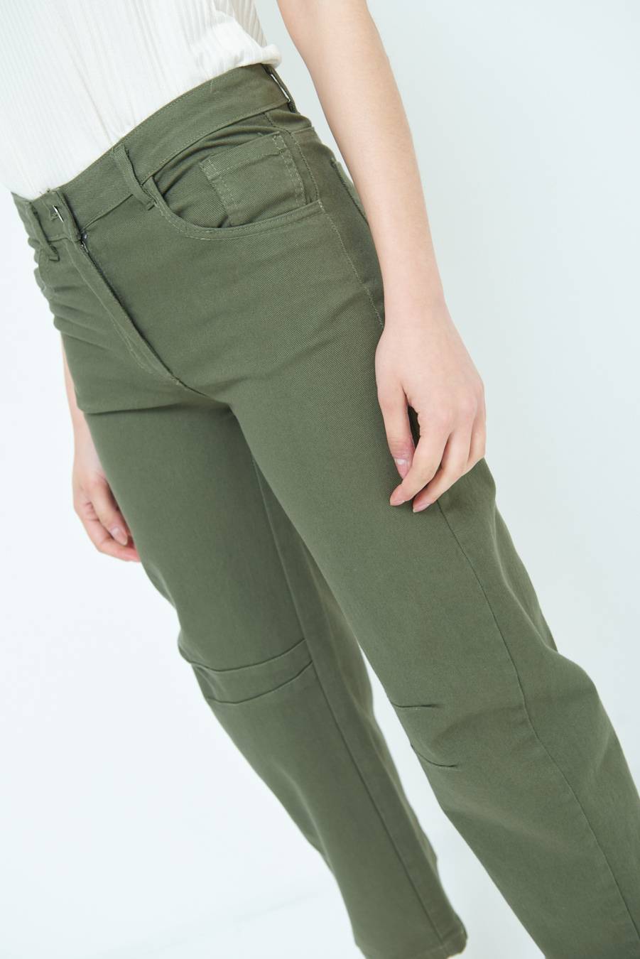 Kikisix PANTALONE LINEA UOVO VERDE MILITARE Vendita Economica