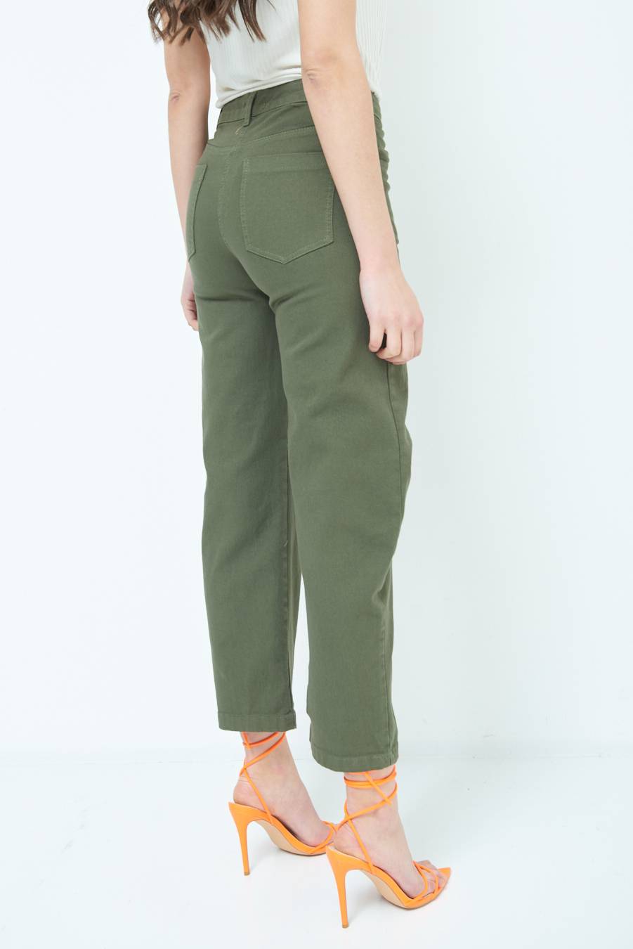 Kikisix PANTALONE LINEA UOVO VERDE MILITARE Vendita Economica