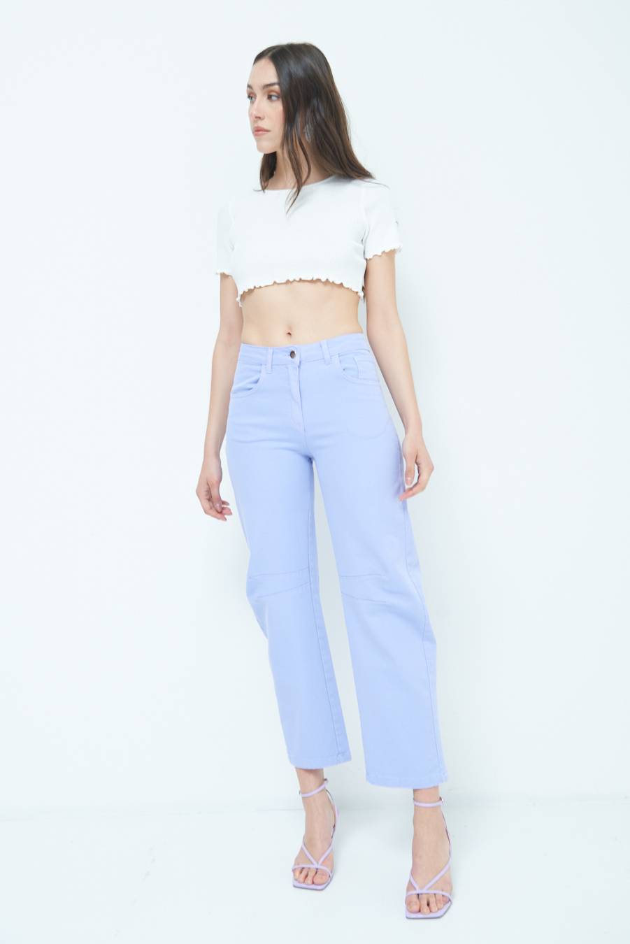 Kikisix PANTALONE LINEA UOVO LILLA Saldi Di Fabbrica