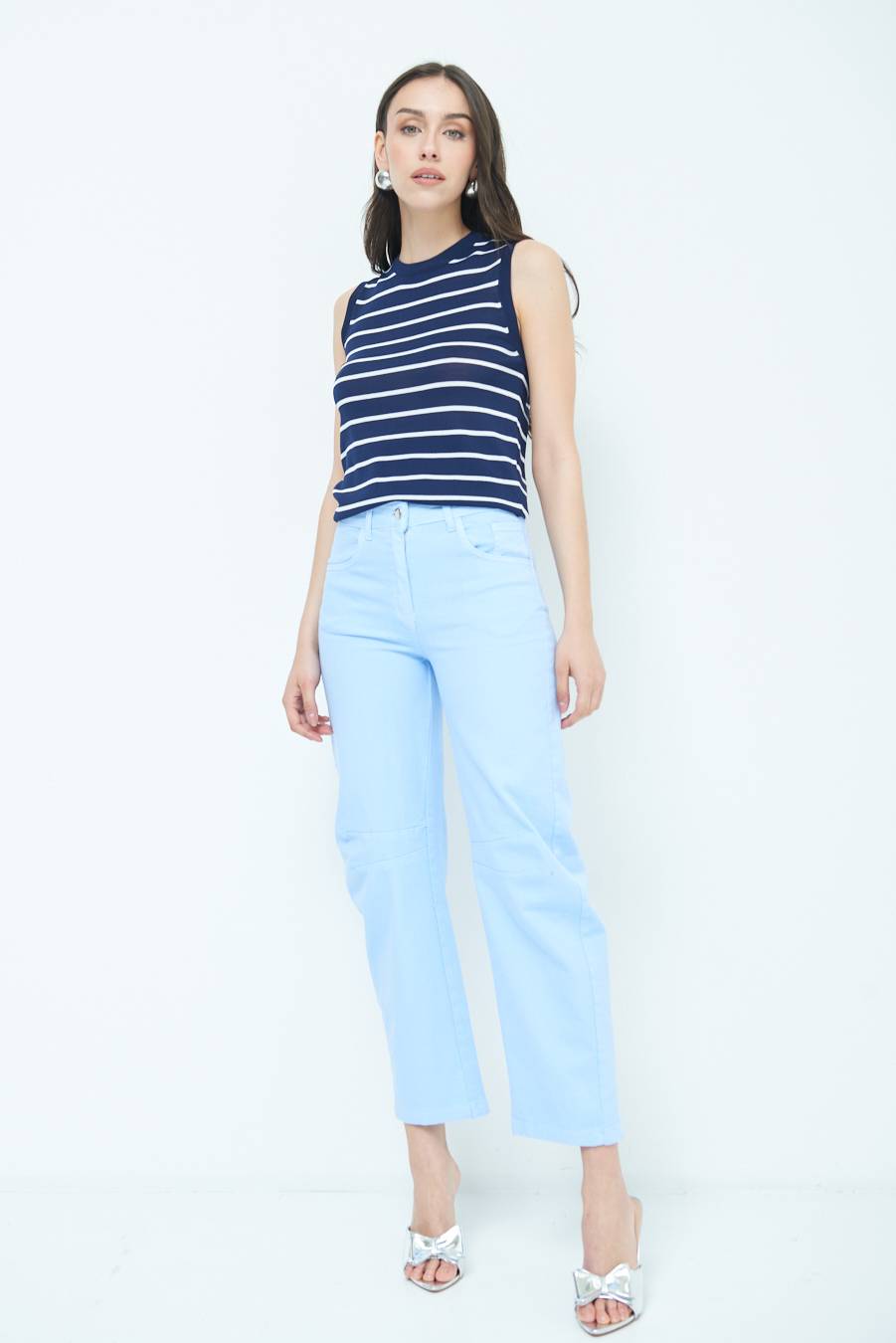 Kikisix PANTALONE LINEA UOVO CELESTE I Più Venduti