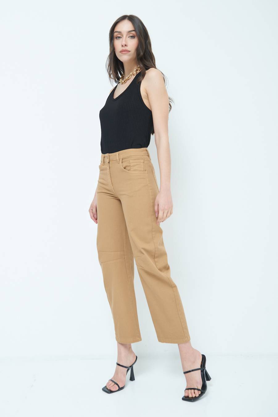 Kikisix PANTALONE LINEA UOVO CAMMELLO Vendite Flash