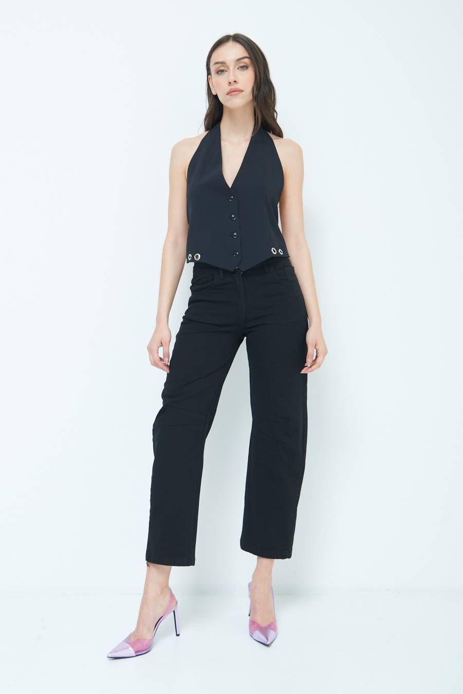 Kikisix PANTALONE LINEA UOVO NERO