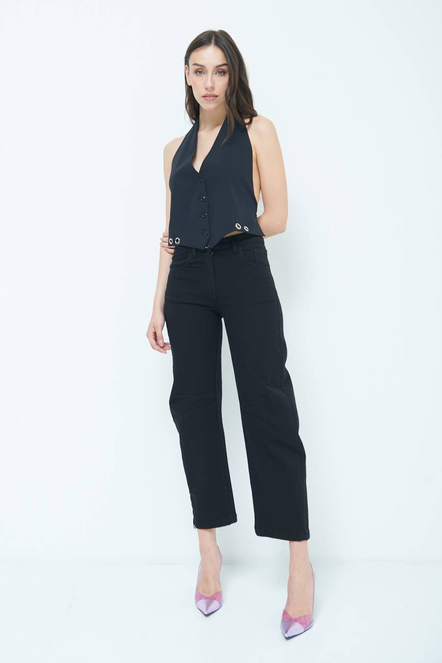 Kikisix PANTALONE LINEA UOVO NERO Negozio