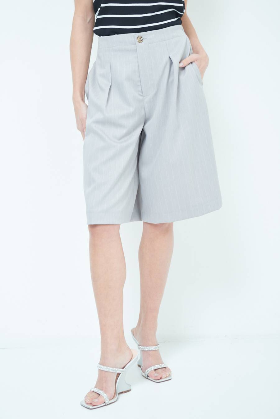 Kikisix PANTA GONNA 3/4 SILVER Spedizione gratuita