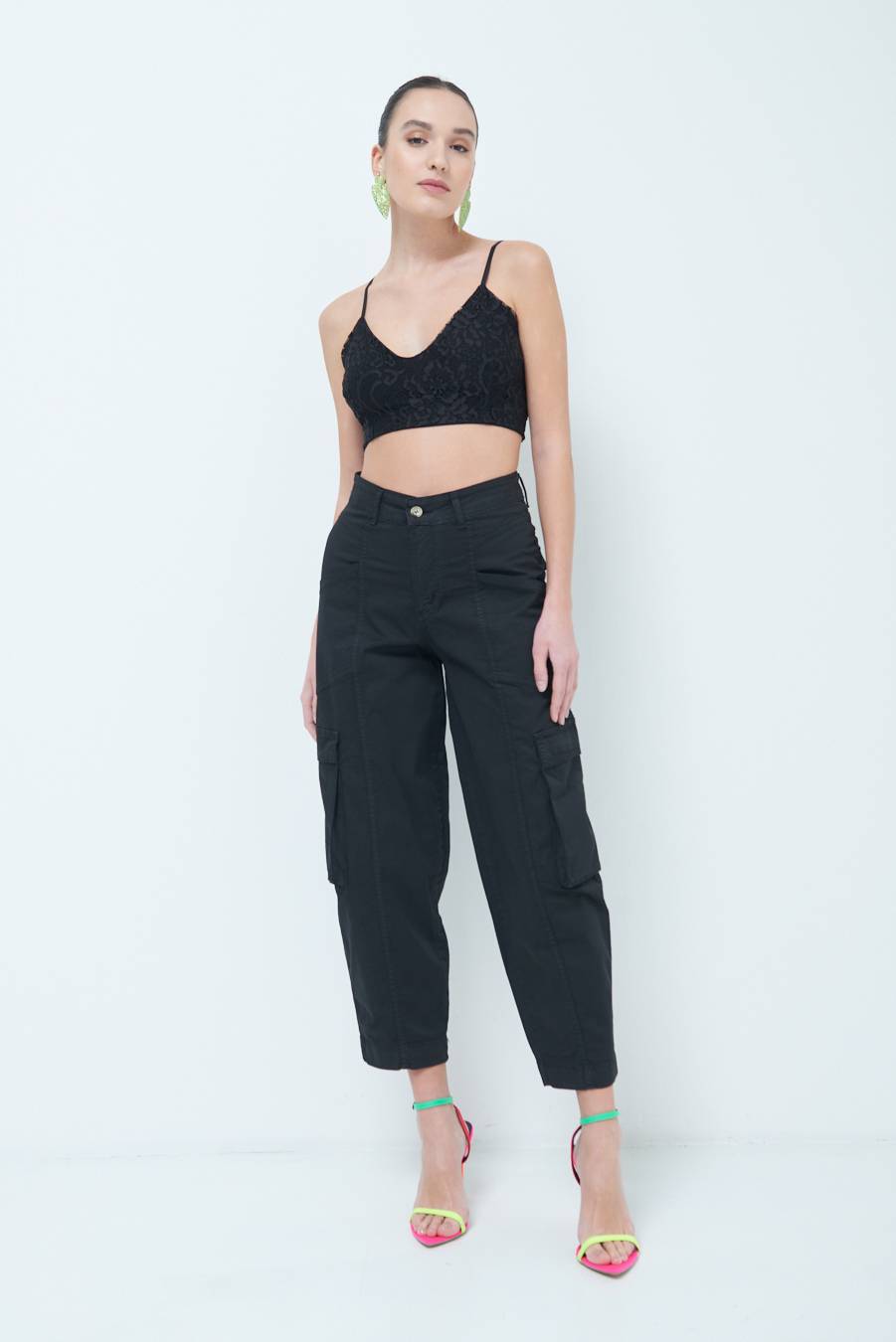 Kikisix PANTALONE TASCONI NERO Grande vendita