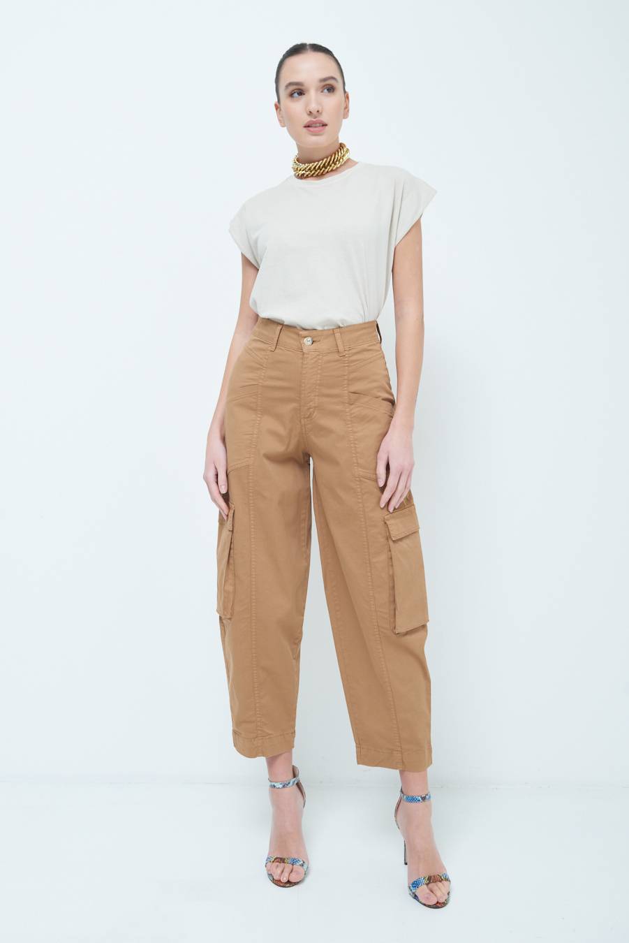 Kikisix PANTALONE TASCONI BEIGE Flash Sale