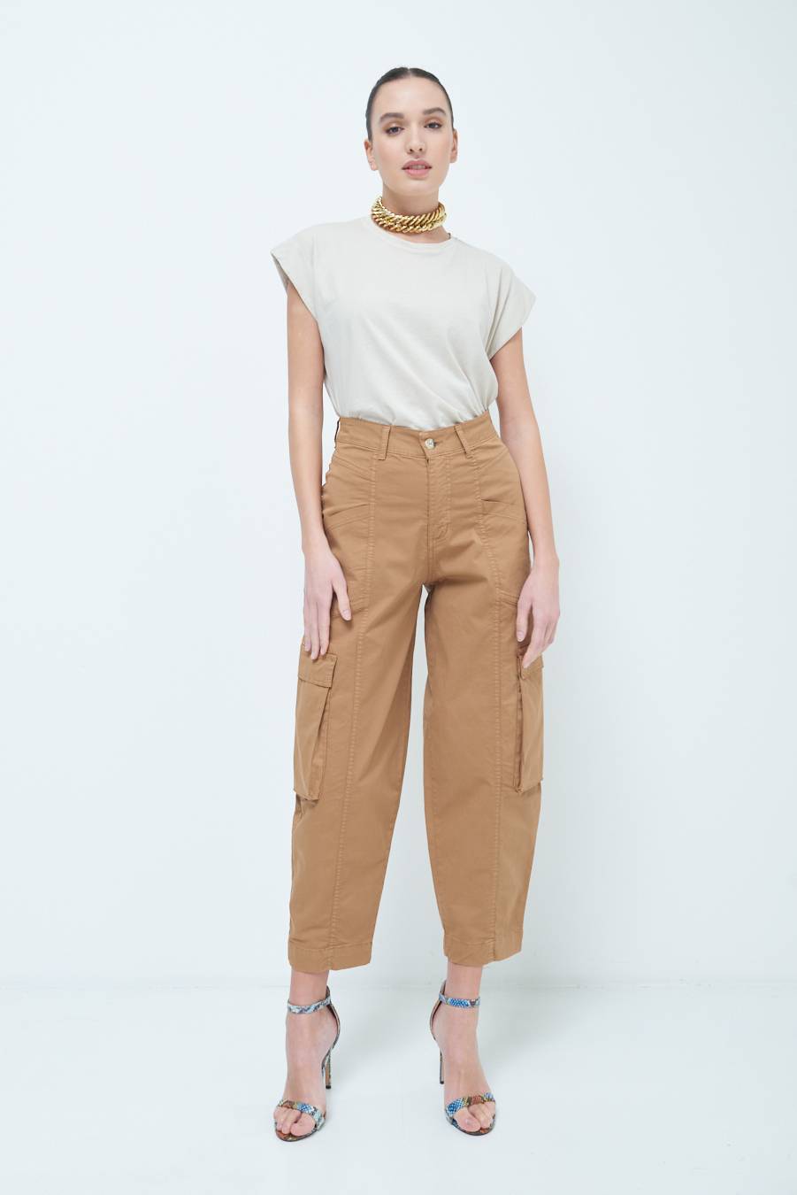 Kikisix PANTALONE TASCONI BEIGE Flash Sale