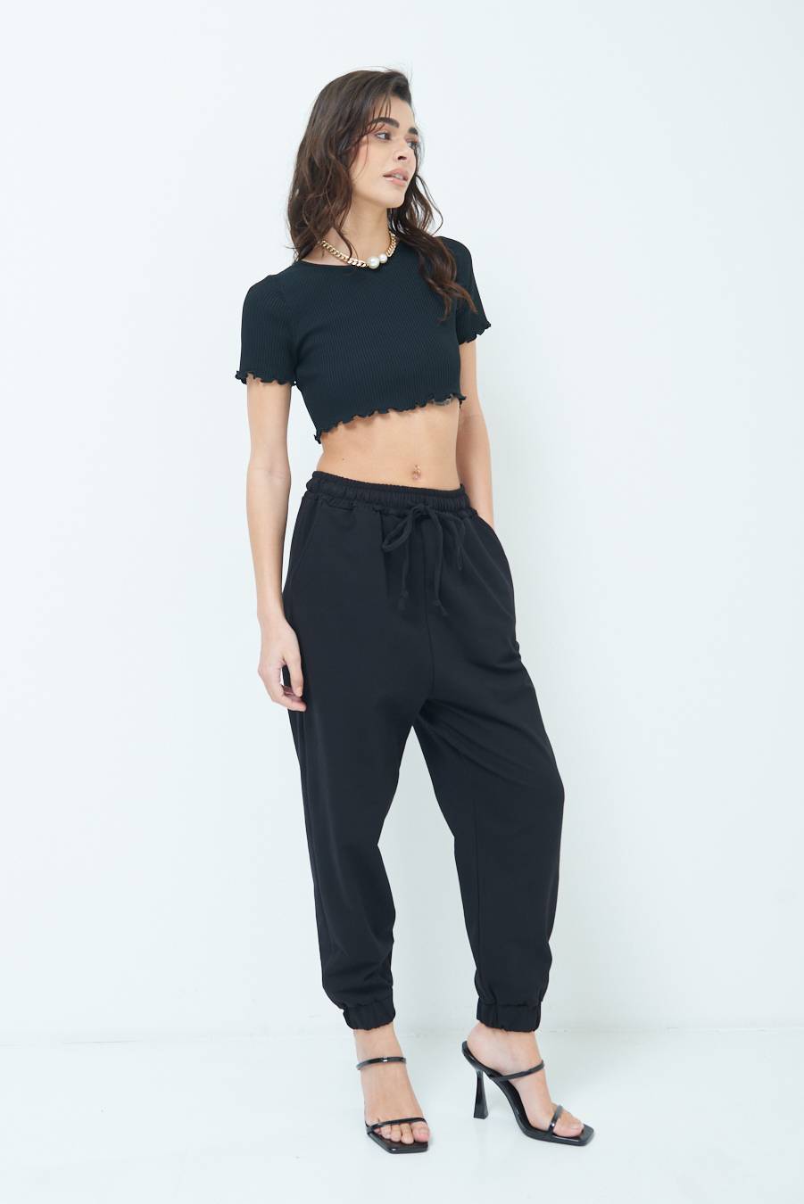 Kikisix PANTALONE TUTA NERO Black Friday