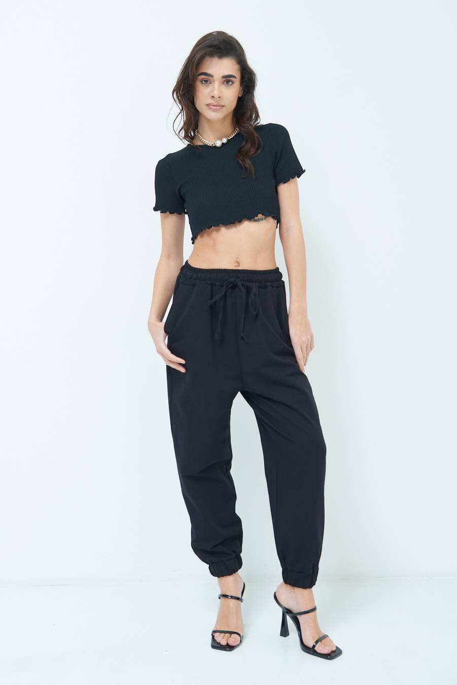 Kikisix PANTALONE TUTA NERO Black Friday