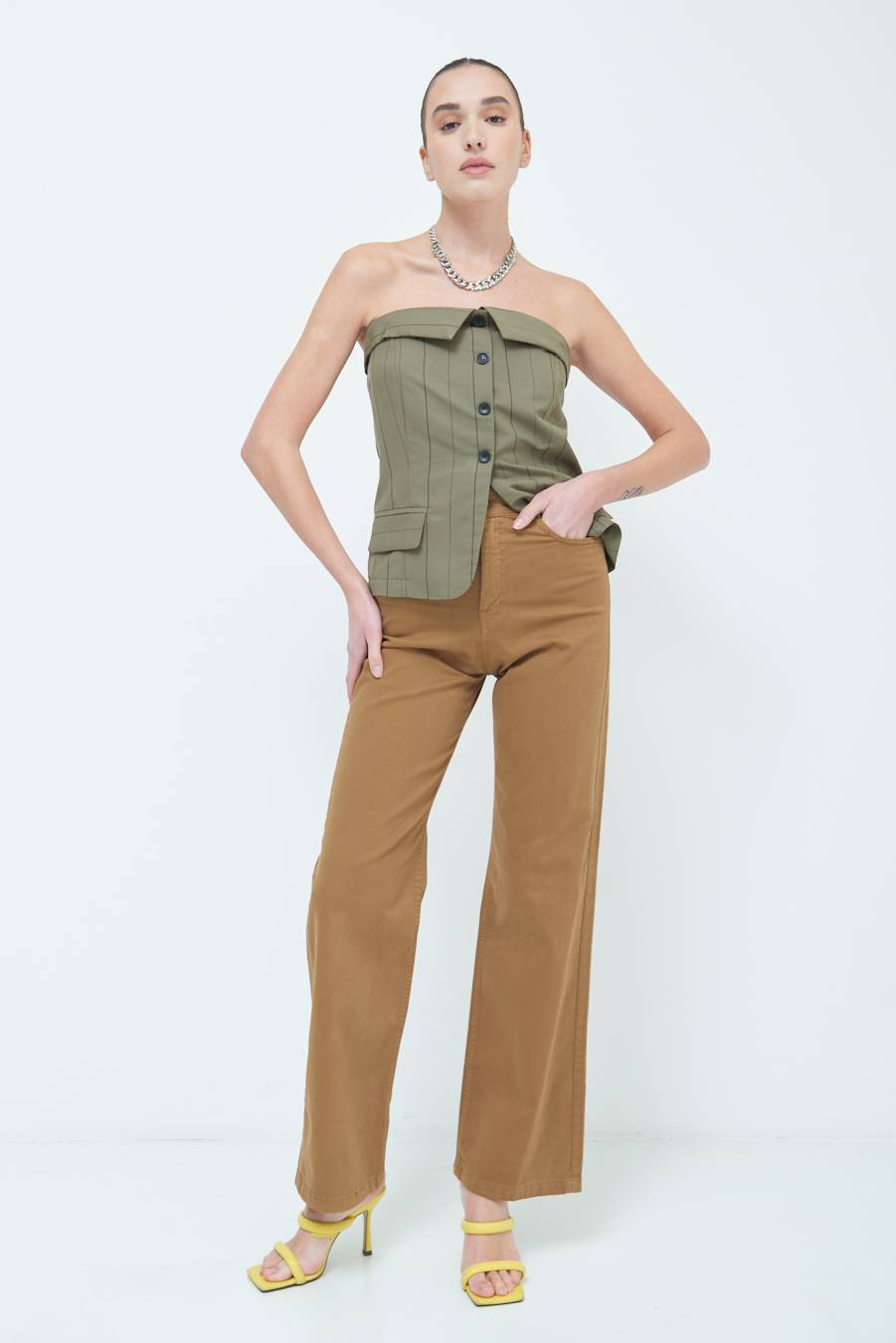 Kikisix PANTALONE PALAZZO BEIGE