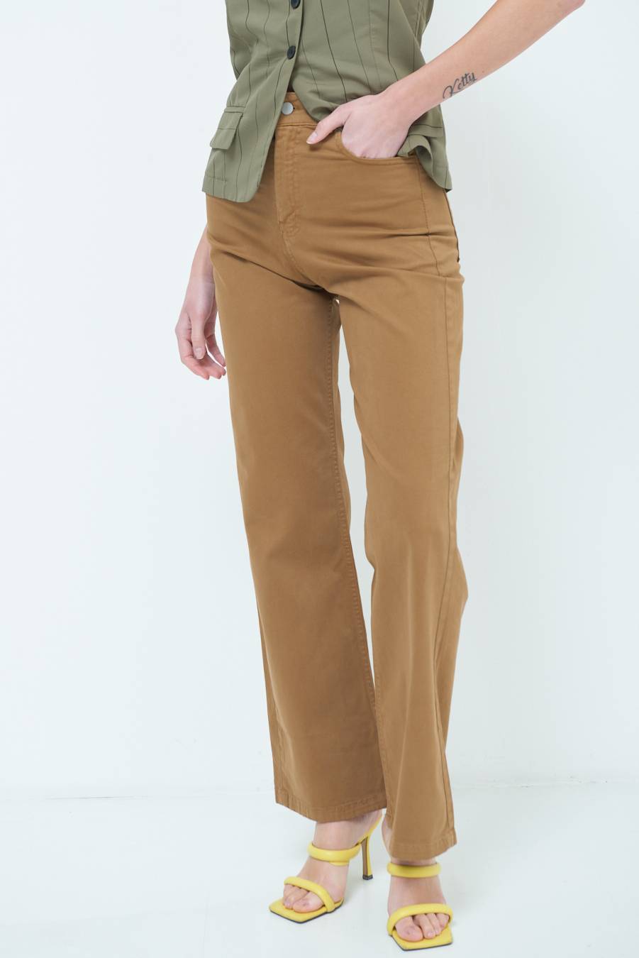 Kikisix PANTALONE PALAZZO BEIGE Offerta Giorno del Papà