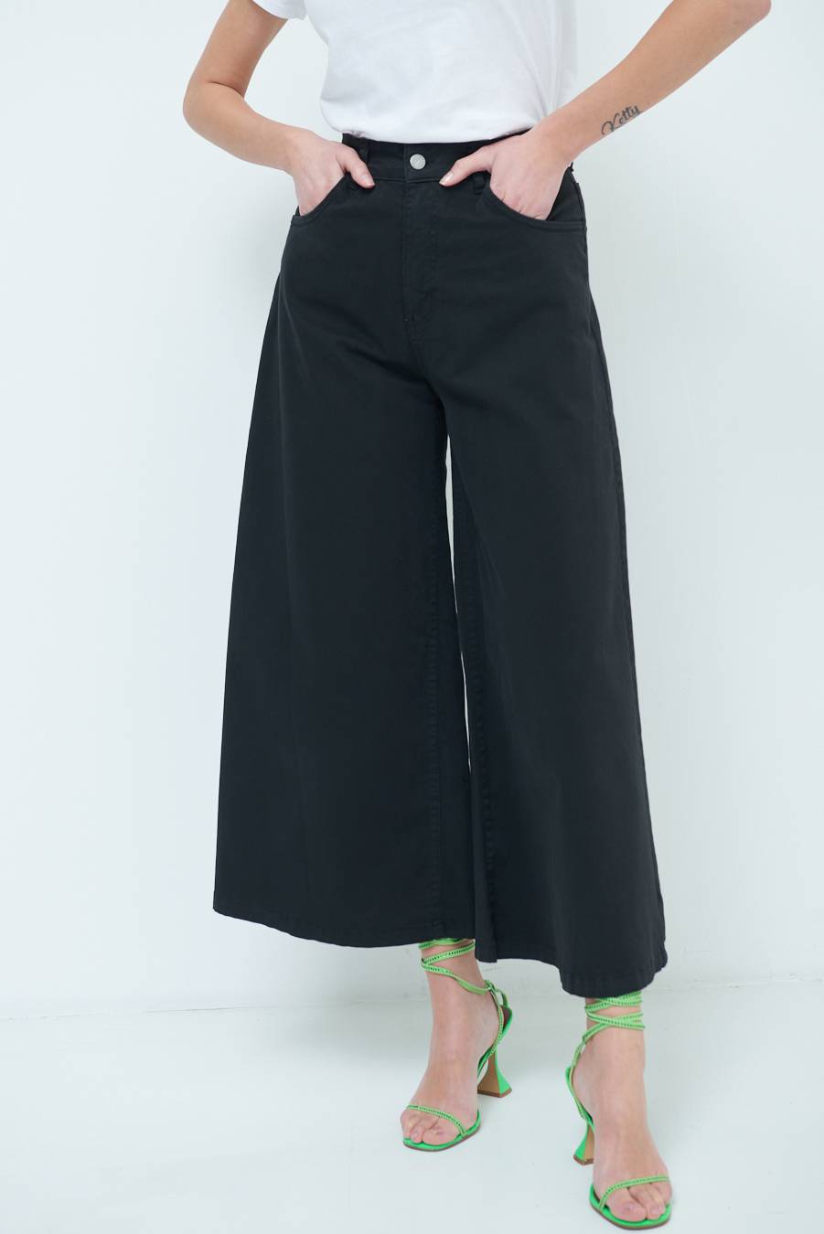 Kikisix PANTALONE/GONNA GABARDINA NERO Offerta Anniversario
