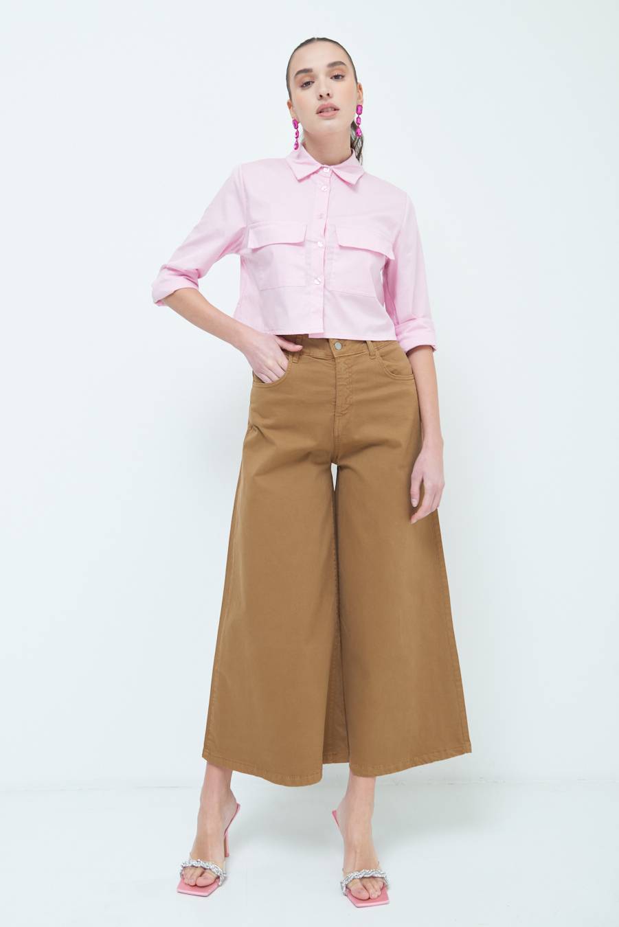 Kikisix PANTALONE/GONNA GABARDINA BEIGE Smaltimento dello stoccaggio